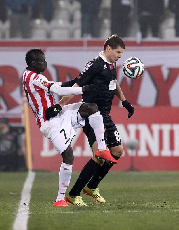 Football. T-Mobile Ekstraklasa. Cracovia Krakow - Jagiellonia Bialystok. 06.12.2014