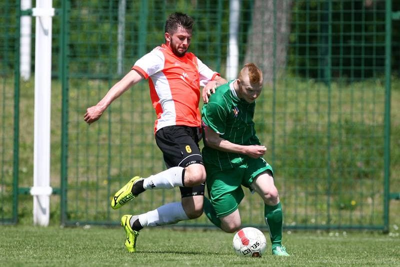 Football. III Liga Opolsko Slaska. Grunwald Ruda Slaska - Pniowek Pawlowice Slaskie. 16.05.2015