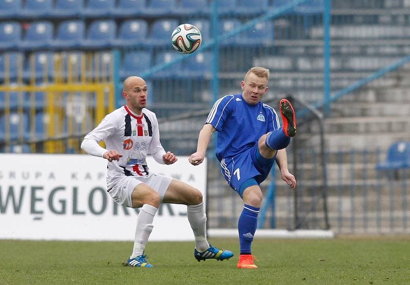 Football. III Liga Opolsko Slaska. Ruch II Chorzow - Odra Opole. 22.03.2015