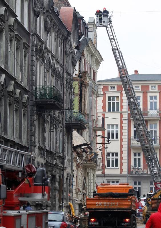 Demolition of Tenement House at Chopin Street Destroyed by Gas Explosion. Katowice. 23.10.2014