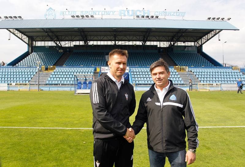 Football. Ruch Chorzow. Press Conference. 10.09.2015