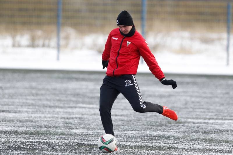 Football. GKS Tychy. Training. 06.01.2017