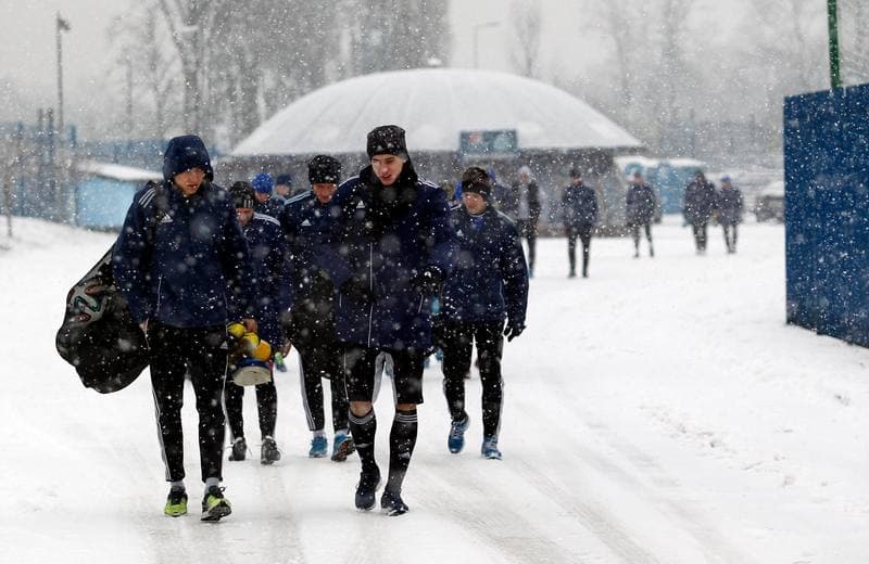 Football. Ruch Chorzow. Training. 05.01.2015