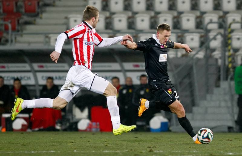 Football. T-Mobile Ekstraklasa. Cracovia Krakow - Jagiellonia Bialystok. 06.12.2014