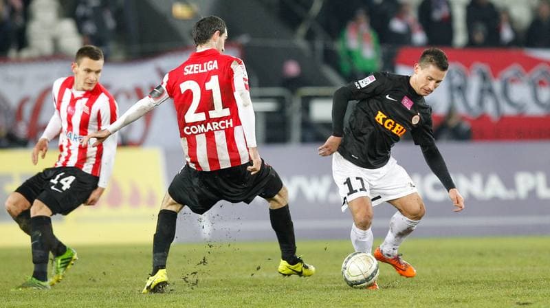 Football. T-Mobile Ekstraklasa. Cracovia Krakow - Zaglebie Lubin. 09.12.2013