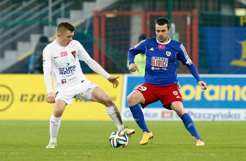 Football. T-Mobile Ekstraklasa. Piast Gliwice - Pogon Szczecin. 15.12.2014