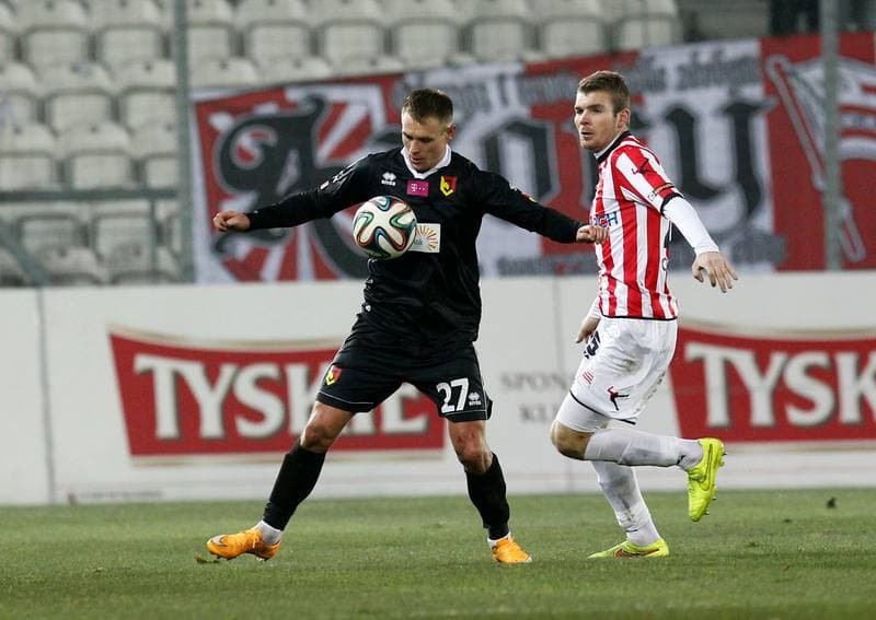 Football. T-Mobile Ekstraklasa. Cracovia Krakow - Jagiellonia Bialystok. 06.12.2014