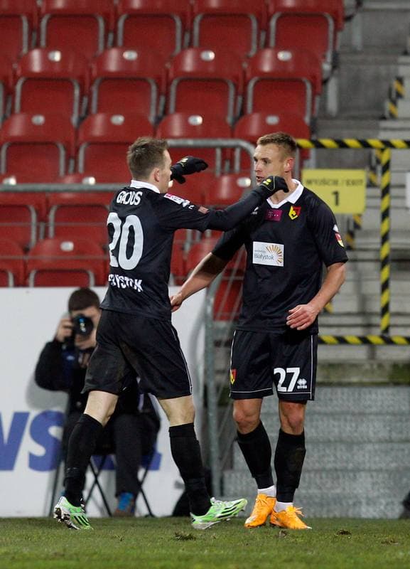 Football. T-Mobile Ekstraklasa. Cracovia Krakow - Jagiellonia Bialystok. 06.12.2014