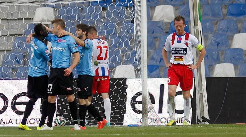 Football. T-Mobile Ekstraklasa. Podbeskidzie Bielsko Biala - Cracovia Krakow. 29.05.2015