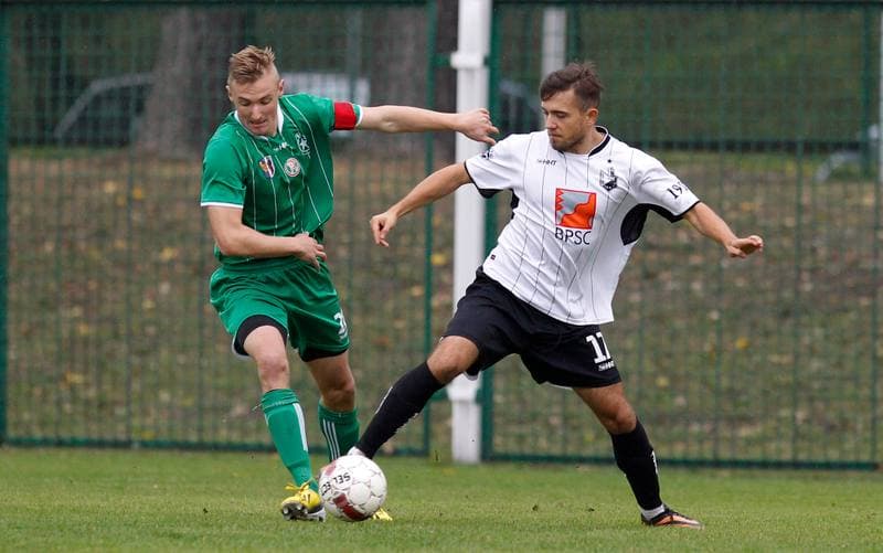 Football. III Liga Opolsko Slaska. Grunwald Ruda Slaska - Szombierki Bytom. 09.05.2015