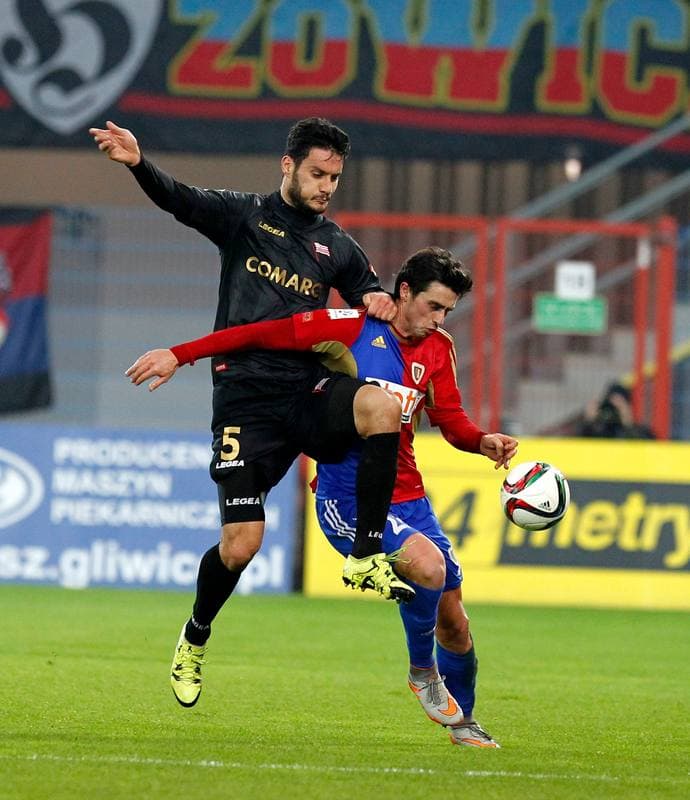 Football. PKO BP Ekstraklasa. Piast Gliwice - Cracovia Krakow. 05.12.2015