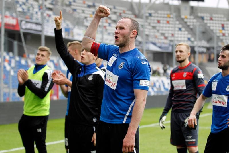 Football. Nice I liga. Podbeskidzie Bielsko-Biala - Sandecja Nowy Sacz. 20.05.2017
