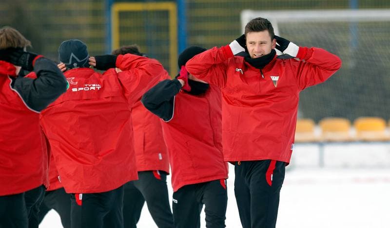 Football. GKS Tychy. Training. 07.01.2015