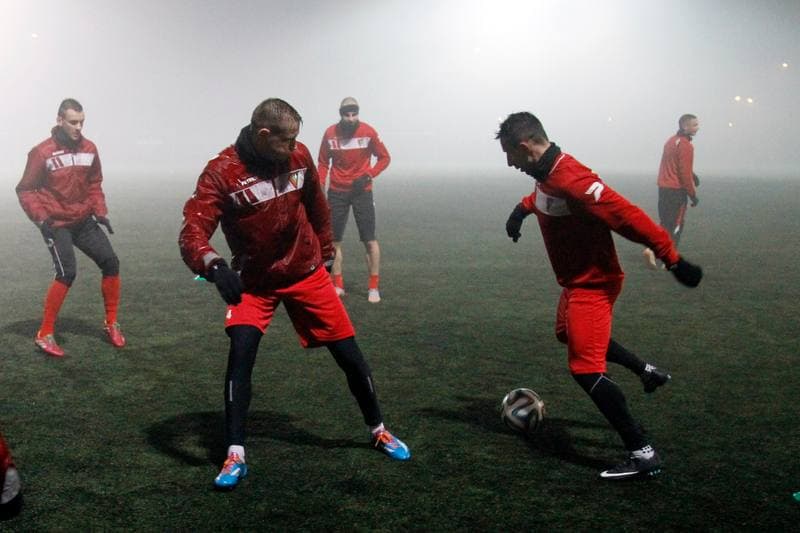 Football. Zaglebie Sosnowiec. Training. 11.01.2016