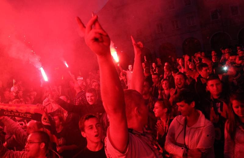 Football. Piast Gliwice. Celebration. 02.06.2013