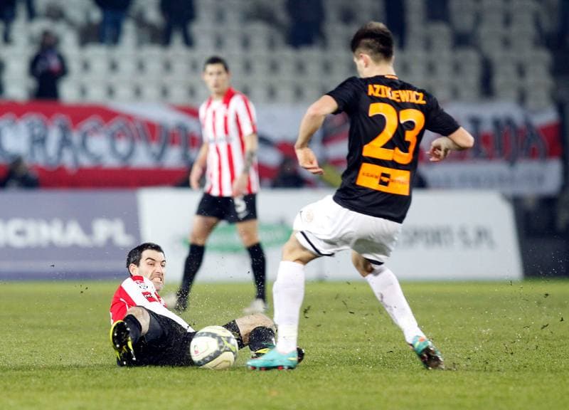 Football. T-Mobile Ekstraklasa. Cracovia Krakow - Zaglebie Lubin. 09.12.2013