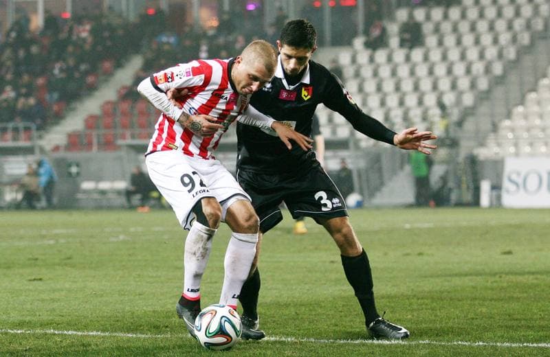 Football. T-Mobile Ekstraklasa. Cracovia Krakow - Jagiellonia Bialystok. 06.12.2014