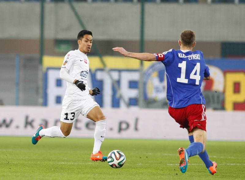 Football. T-Mobile Ekstraklasa. Piast Gliwice - Pogon Szczecin. 15.12.2014