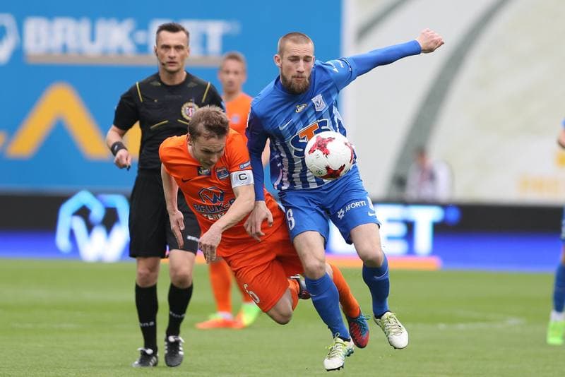 Football. Lotto Ekstraklasa. Bruk-Bet Termalica Nieciecza - Lech Poznan. 07.05.2017