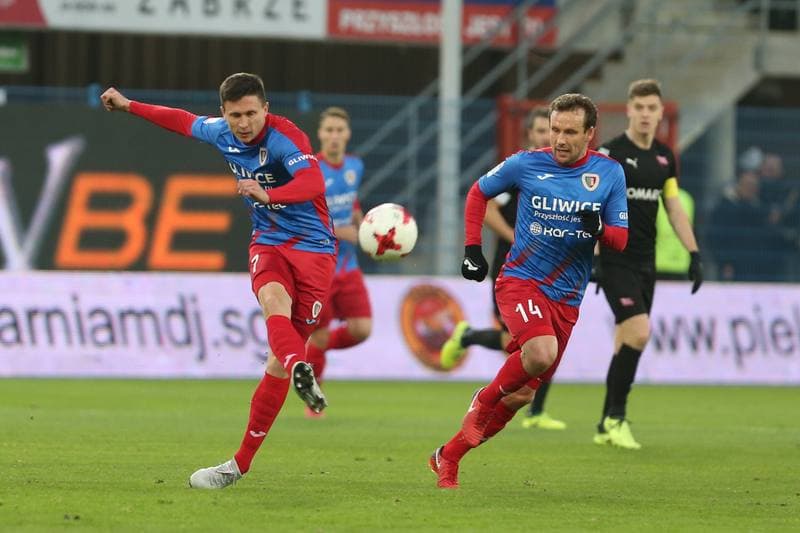 Football. Lotto Ekstraklasa. Piast Gliwice - Cracovia Krakow. 18.11.2017