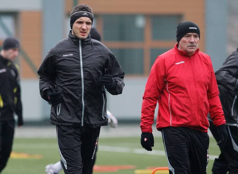 Football. GKS Katowice. Training. 16.01.2015