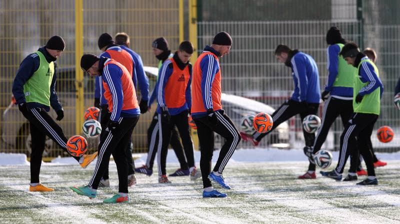 Football. Piast Gliwice. Training. 08.01.2015
