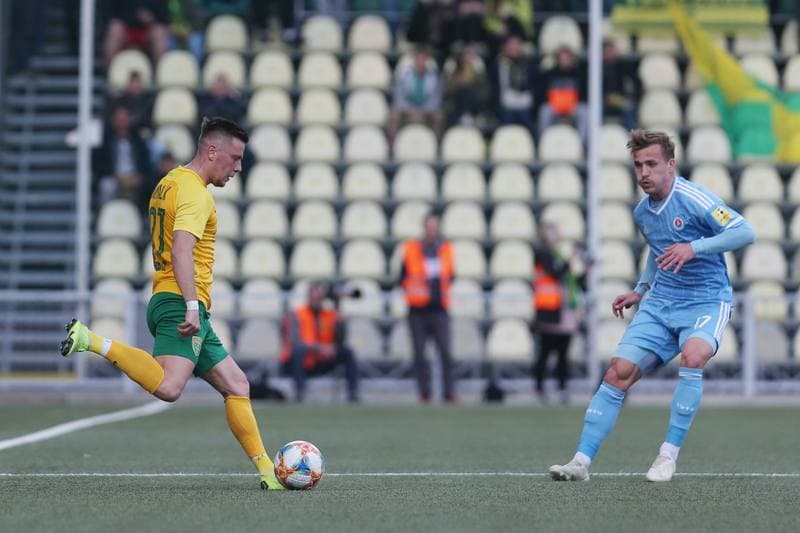 Football. Fortuna Liga. MSK Zilina - Slovan Bratislava. 14.04.2019