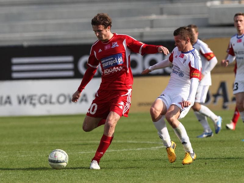 Football. T-Mobile Ekstraklasa. Gornik Zabrze - Podbeskidzie Bielsko-Biala. 14.04.2013