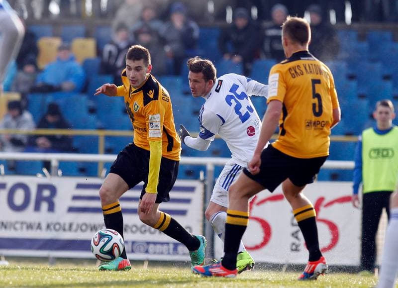 Football. I Liga. Wigry Suwalki - GKS Katowice. 04.04.2015