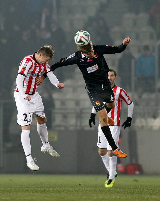 Football. T-Mobile Ekstraklasa. Cracovia Krakow - Jagiellonia Bialystok. 06.12.2014