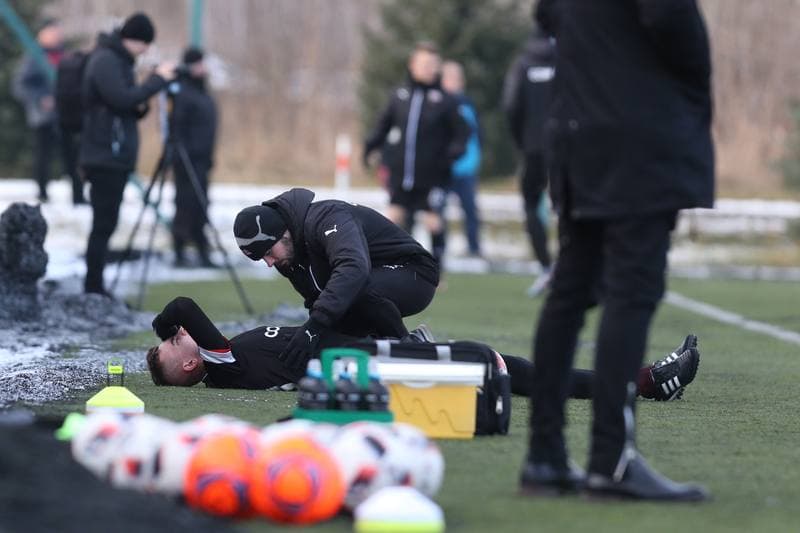 Football. Sparing. Zaglebie Sosnowiec - Cracovia Krakow. 17.01.2018
