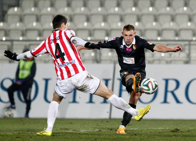 Football. T-Mobile Ekstraklasa. Cracovia Krakow - Jagiellonia Bialystok. 06.12.2014