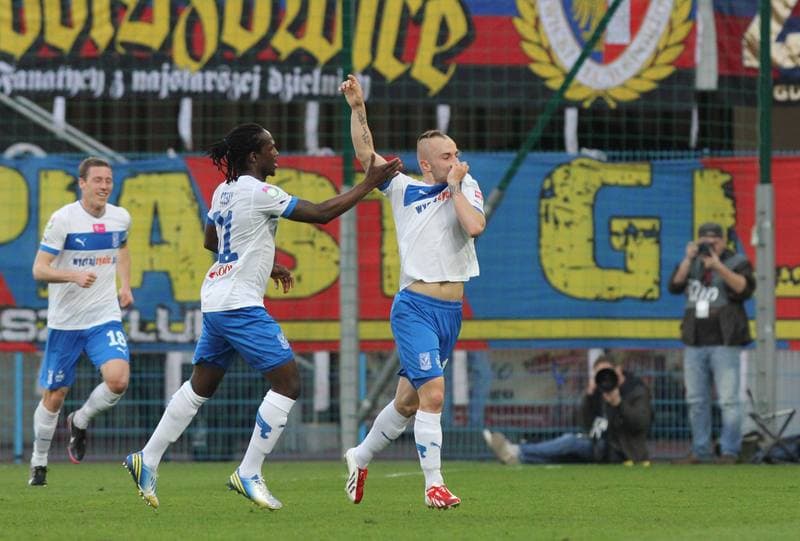 Football. T-Mobile Ekstraklasa. Piast Gliwice - Lech Poznan. 15.04.2013