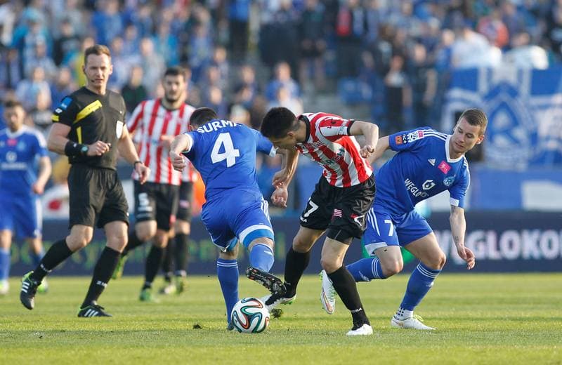 Football. T-Mobile Ekstraklasa. Ruch Chorzow - Cracovia Krakow. 10.04.2015