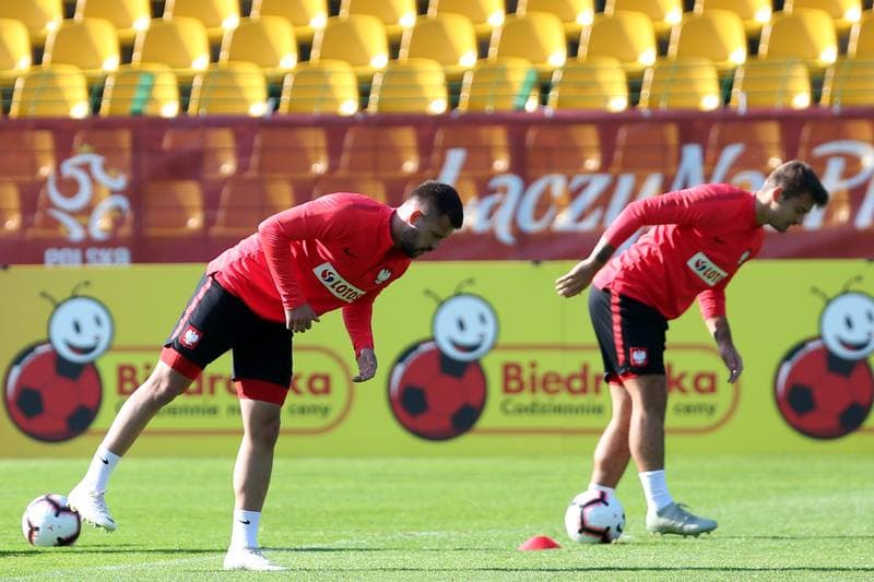 Football. Poland national team. Training. 12.10.2018