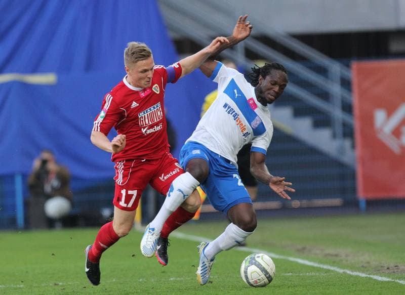 Football. T-Mobile Ekstraklasa. Piast Gliwice - Lech Poznan. 15.04.2013