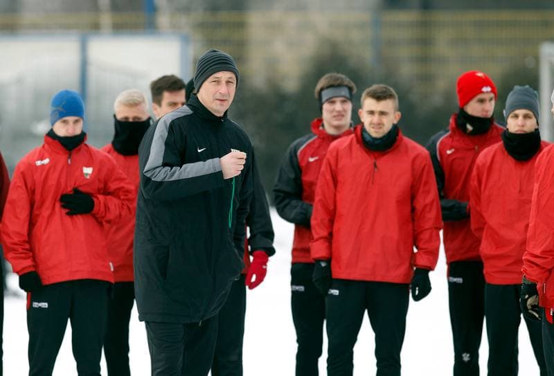 Football. GKS Tychy. Training. 07.01.2015