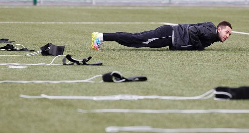 Football. GKS Katowice. Training. 15.01.2015