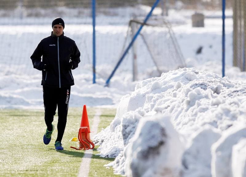 Football. GKS Katowice. Training. 15.01.2015