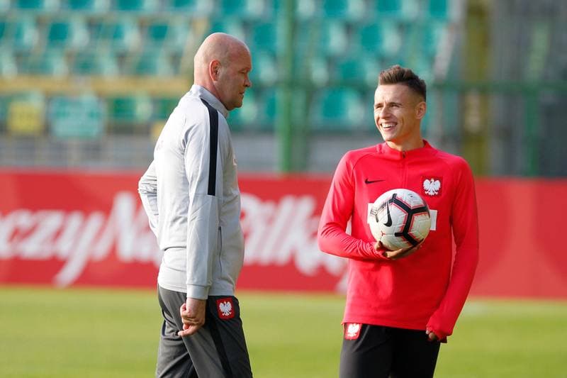 Football. Poland national team. Training. 08.10.2018