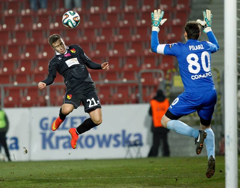 Football. T-Mobile Ekstraklasa. Cracovia Krakow - Jagiellonia Bialystok. 06.12.2014