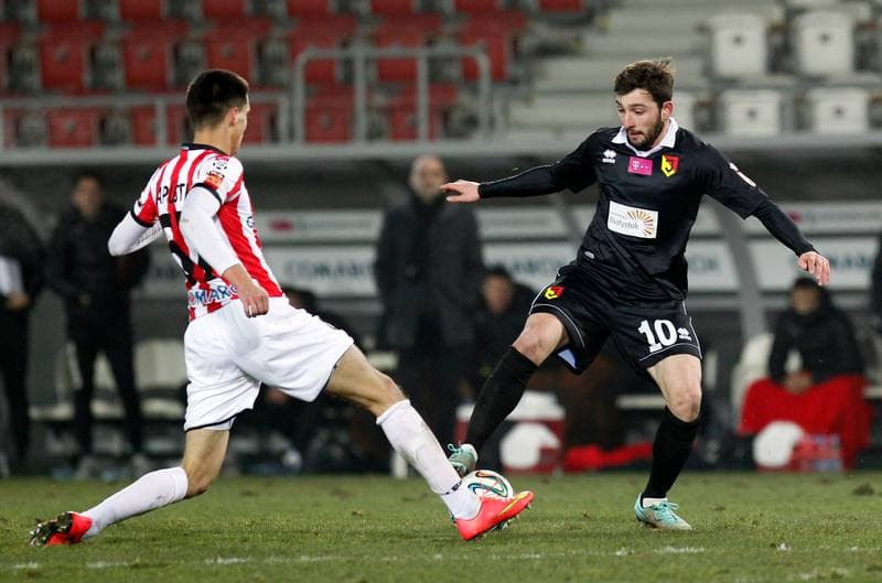 Football. T-Mobile Ekstraklasa. Cracovia Krakow - Jagiellonia Bialystok. 06.12.2014