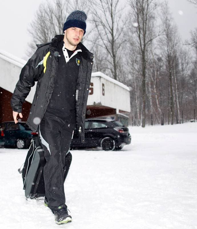 Football. GKS Katowice. Training. 09.02.2015