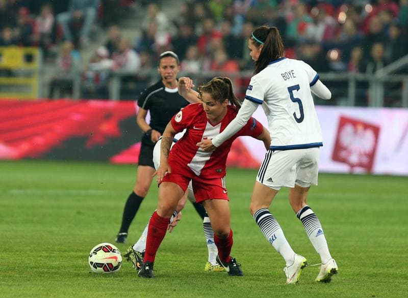 Football. Women's European Championship Qualifiers. Poland - Denmark. 07.04.2016