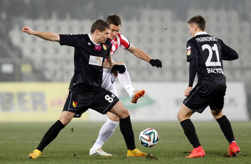 Football. T-Mobile Ekstraklasa. Cracovia Krakow - Jagiellonia Bialystok. 06.12.2014
