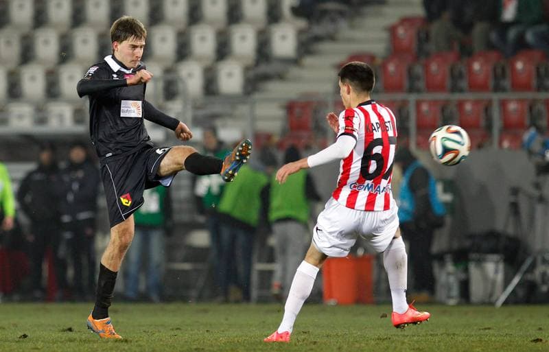 Football. T-Mobile Ekstraklasa. Cracovia Krakow - Jagiellonia Bialystok. 06.12.2014