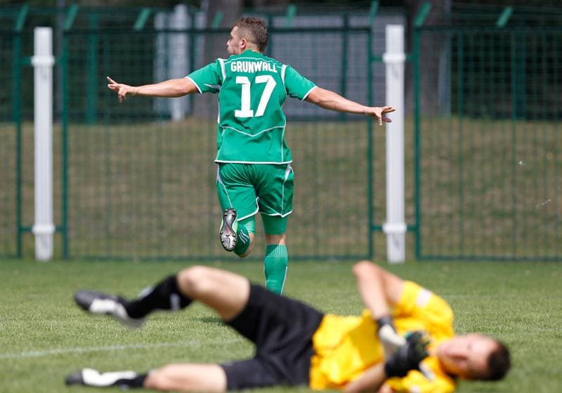 Football. III Liga Opolsko - Slaska. Grunwald Ruda Slaska - GKS Jastrzebie. 09.08.2014