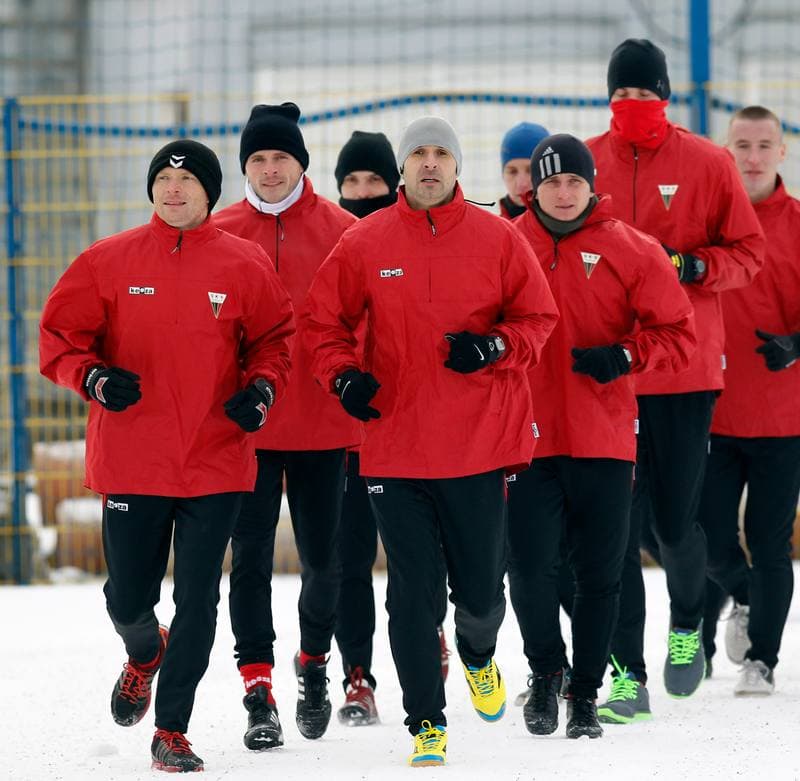 Football. GKS Tychy. Training. 07.01.2015