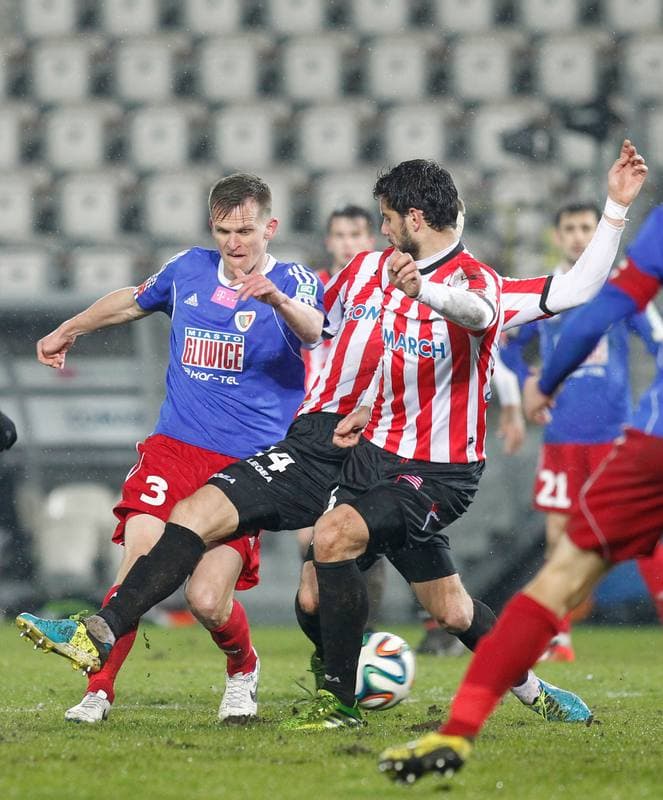 Football. T-Mobile Ekstraklasa. Cracovia Krakow - Piast Gliwice. 13.03.2015