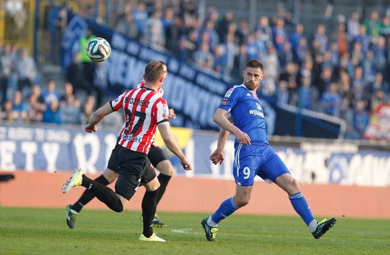 Football. T-Mobile Ekstraklasa. Ruch Chorzow - Cracovia Krakow. 10.04.2015